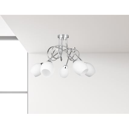Припотолочная люстра TWIST WHITE 5xE14/40W/230V