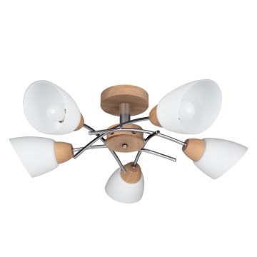 Припотолочная люстра VILETTA 5xE27/40W/230V дуб