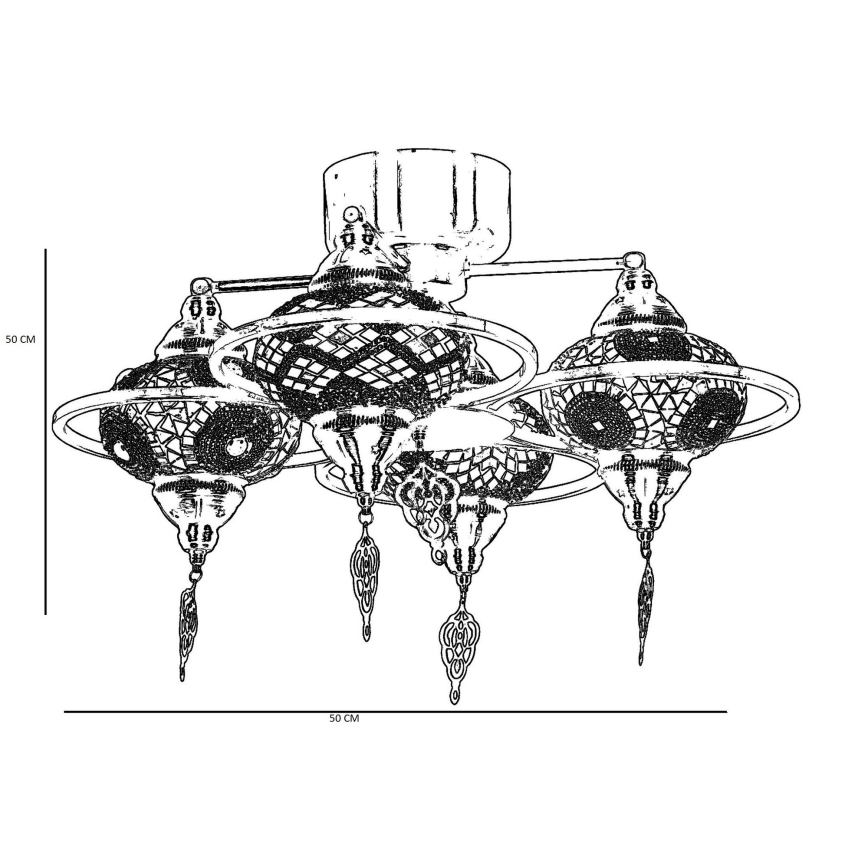 Припотолочная люстра YENI 4xE27/40W/230V латунь
