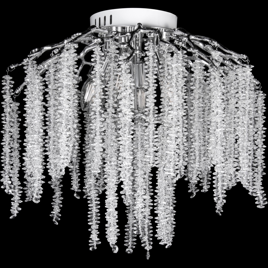 Припотолочная люстра 6xE14/60W/230V + 3xLED/3W диаметр 54 см блестящий хром