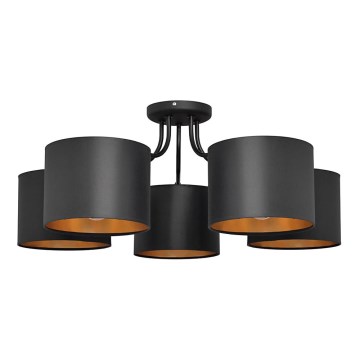Припотолочная люстра ALBA 5xE27/15W/230V черный/золотистый
