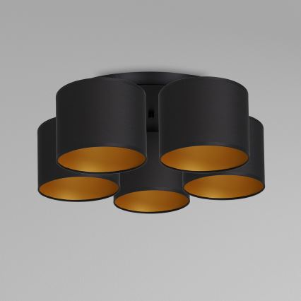 Припотолочная люстра ARDEN 5xE27/60W/230V черный/золотой