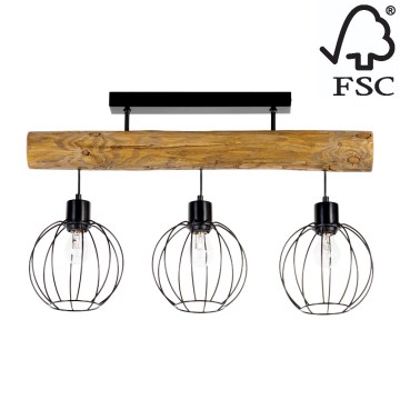Припотолочная люстра BERIS 3xE27/25W/230V сосна - сертифицировано FSC