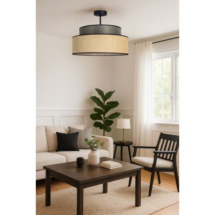 Припотолочная люстра BOHO 1xE27/60W/230V диаметр 40 см коричневый/бежевый