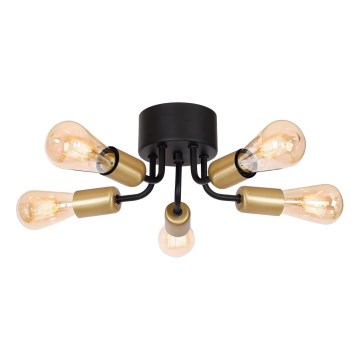 Припотолочная люстра BRENDA 5xE27/60W/230V черная/золотая
