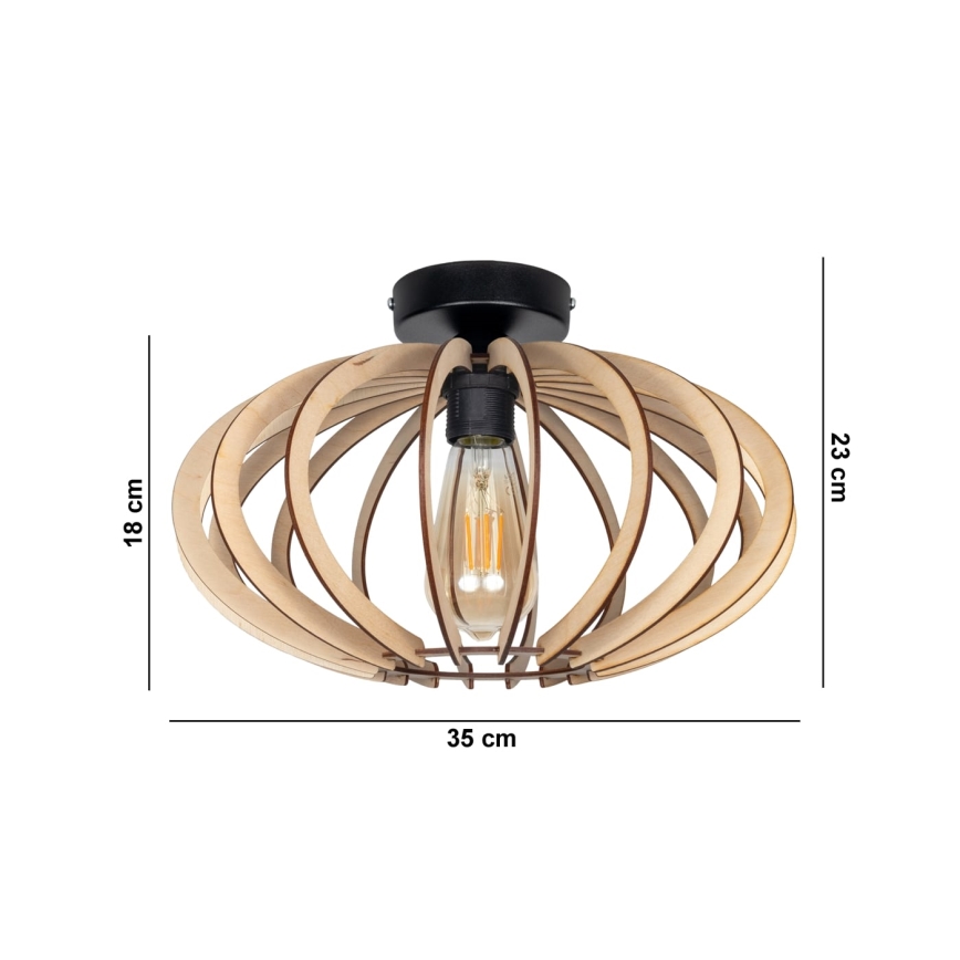 Припотолочная люстра EARTH 1xE27/60W/230V черная/бежевая