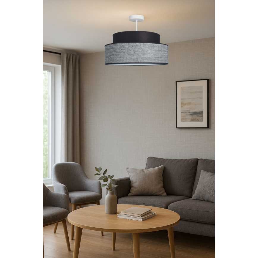Припотолочная люстра GRACE 1xE27/60W/230V черный/серый