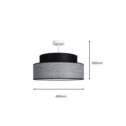 Припотолочная люстра GRACE 1xE27/60W/230V черный/серый