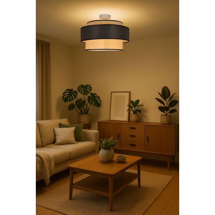 Припотолочная люстра GRACE 1xE27/60W/230V кремовый/серый