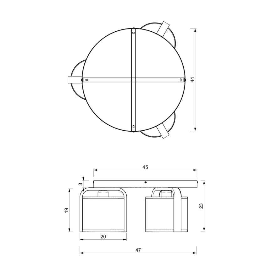Припотолочная люстра JONKO 3xE27/60W/230V