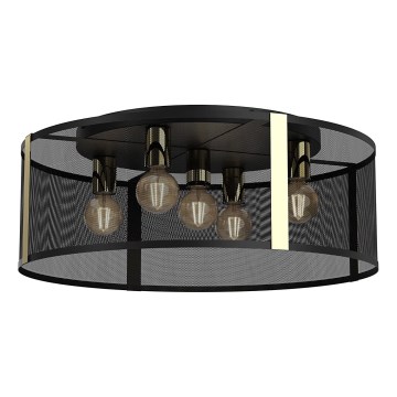 Припотолочная люстра KAGA 5xE27/60W/230V черная/золотая