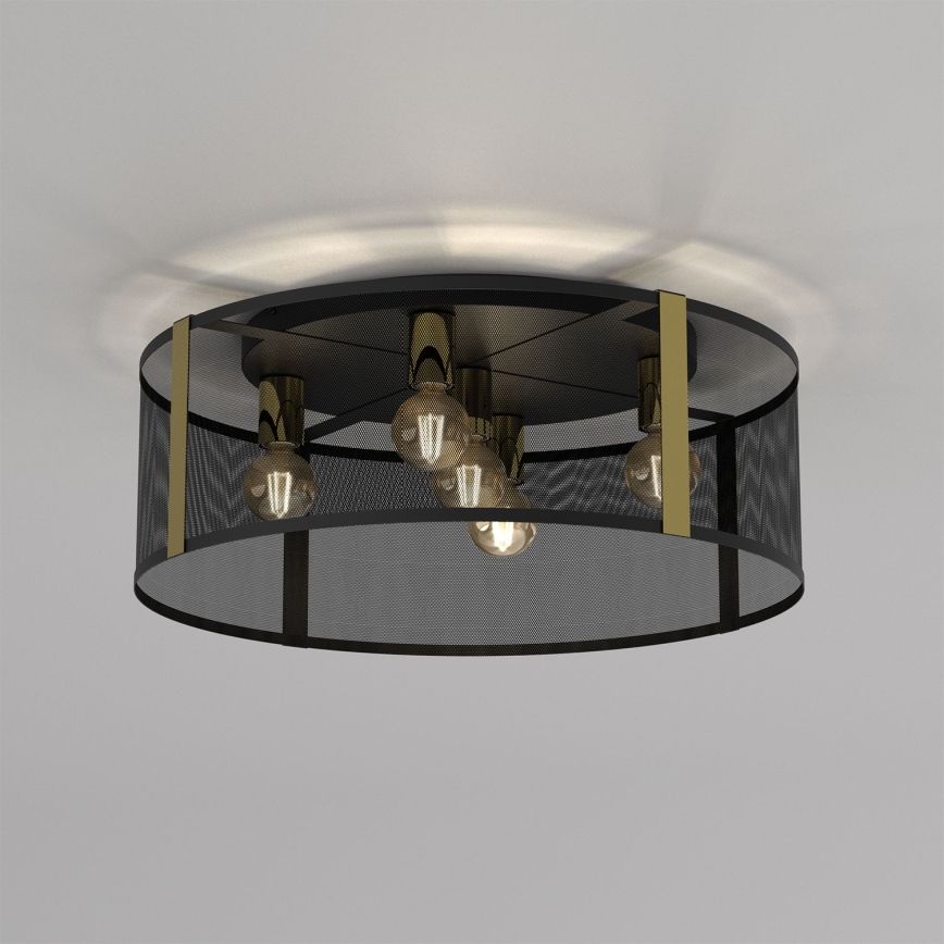 Припотолочная люстра KAGA 5xE27/60W/230V черная/золотая