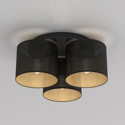 Припотолочная люстра LOFT SHADE 3xE27/60W/230V черная/золотая