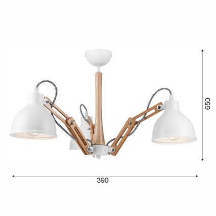 Припотолочная люстра MARCELLO 3xE27/60W/230V бук - сертифицировано FSC