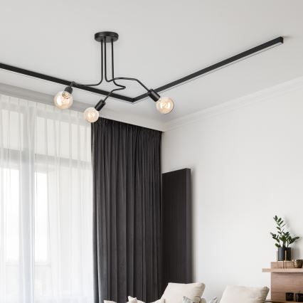 Припотолочная люстра MATYLDA 3xE27/60W/230V черный