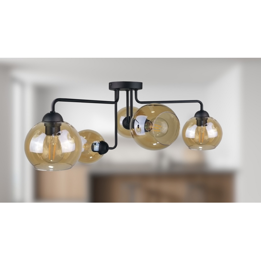 Припотолочная люстра MONDE BLACK 5xE27/60W/230V