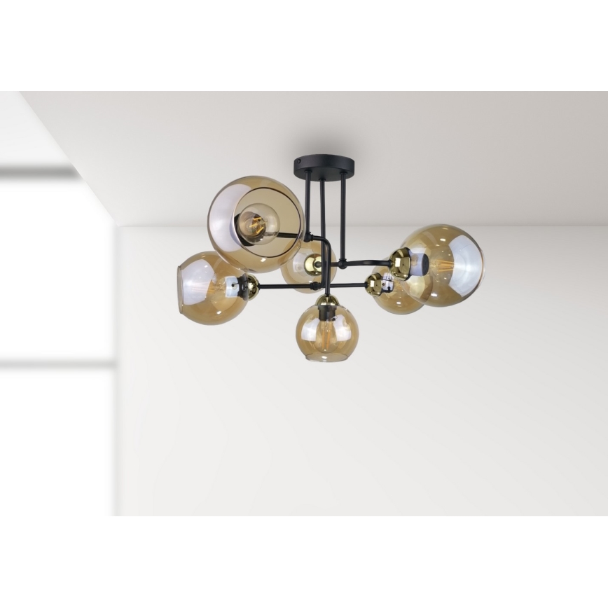 Припотолочная люстра MONDE GOLD 6xE27/60W/230V