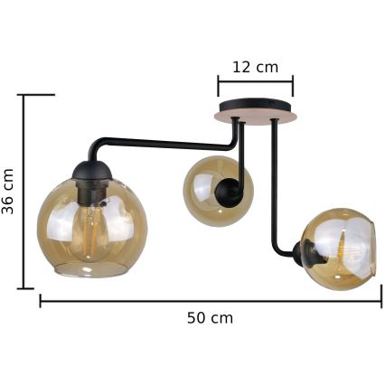 Припотолочная люстра MONDE WOOD 3xE27/60W/230V