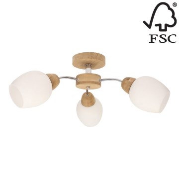 Припотолочная люстра PARMA 3xE27/40W/230V дуб - сертифицировано FSC