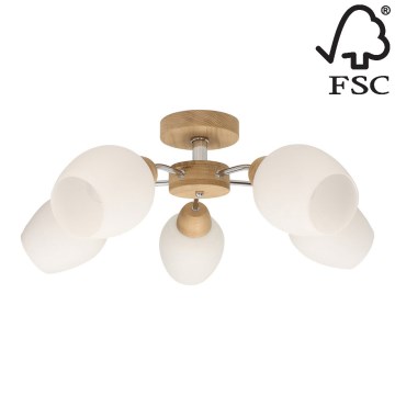 Припотолочная люстра PARMA 5xE27/40W/230V дуб - сертифицировано FSC