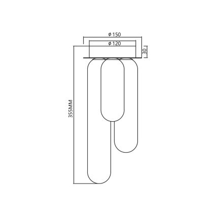 Припотолочная люстра PAX 3xG9/9W/230V черный