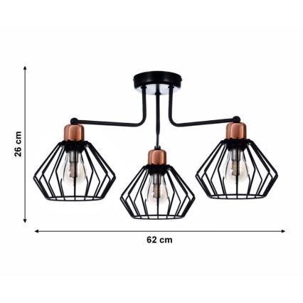 Припотолочная люстра PORTO 3xE27/40W/230V