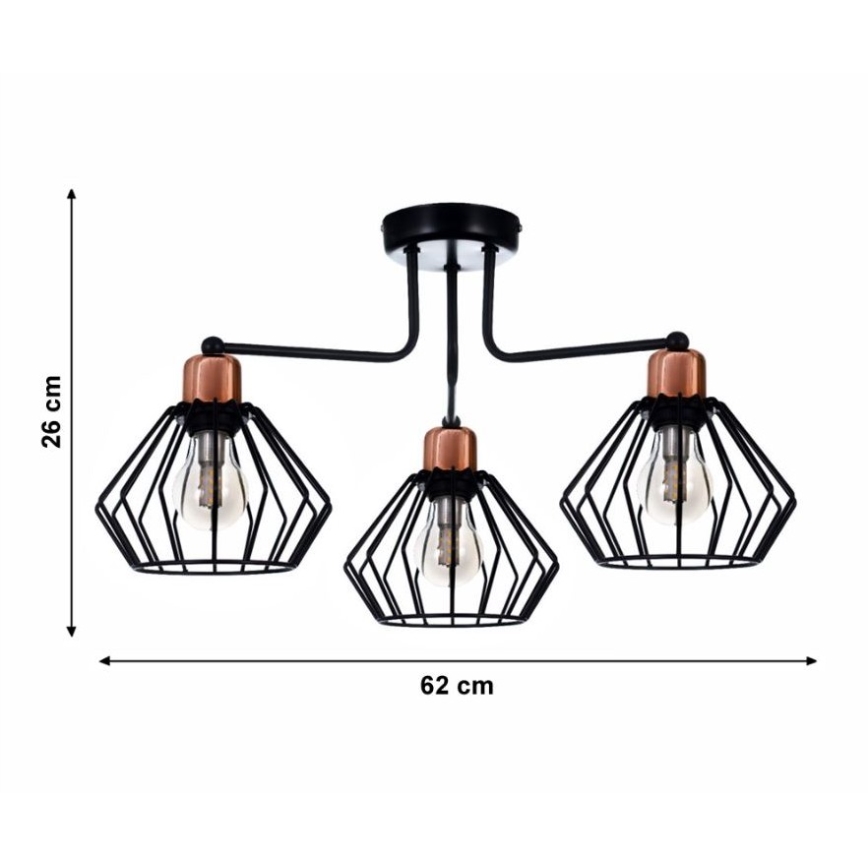 Припотолочная люстра PORTO 3xE27/40W/230V