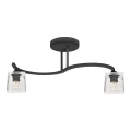 Припотолочная люстра SANTOS 2xE27/15W/230V черная/прозрачная