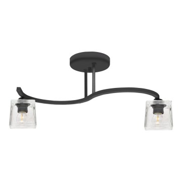Припотолочная люстра SANTOS 2xE27/15W/230V черная/прозрачная