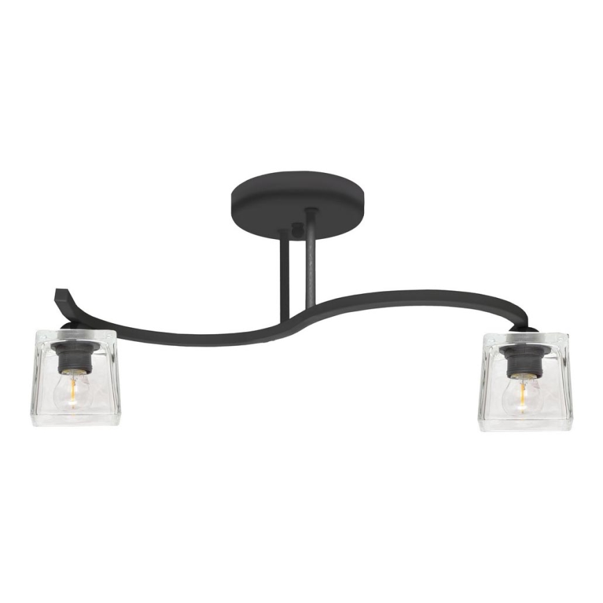 Припотолочная люстра SANTOS 2xE27/15W/230V черная/прозрачная