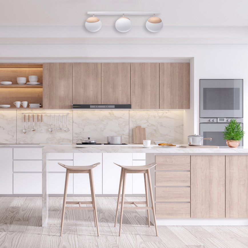 Припотолочная люстра SFERA WOOD 3xE14/40W/230V белая