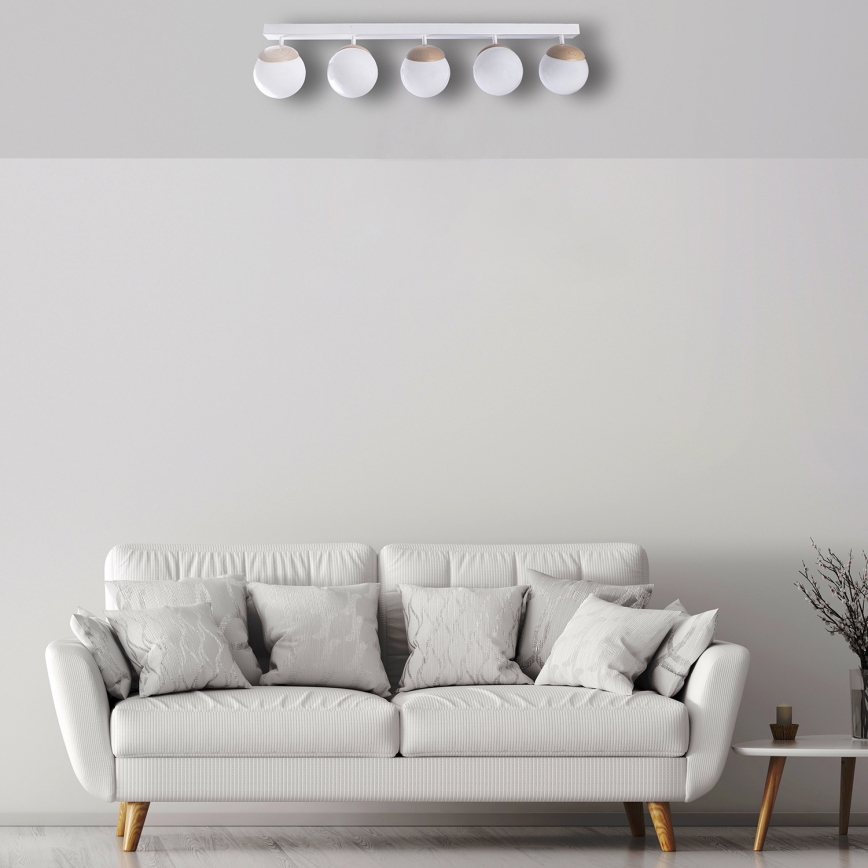 Припотолочная люстра SFERA WOOD 5xE14/40W/230V белая