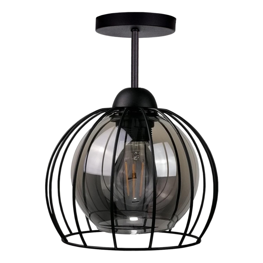 Припотолочная люстра SOLO BLACK 1xE27/60W/230V черный/дымчатый