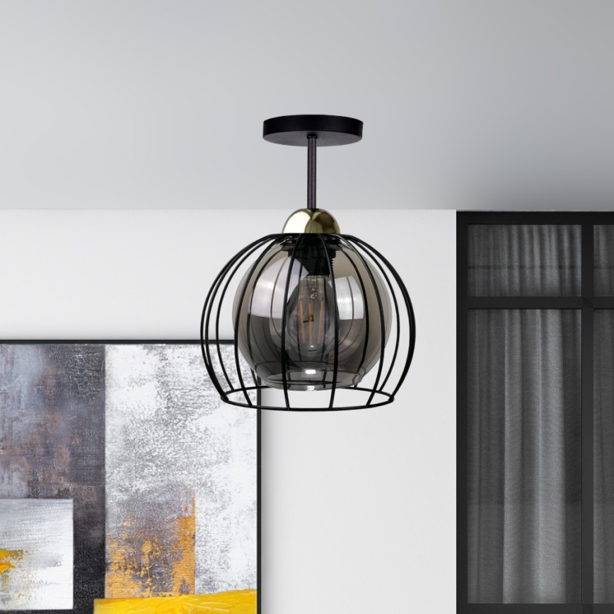 Припотолочная люстра SOLO BLACK 1xE27/60W/230V черный/золотой
