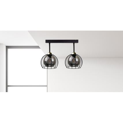 Припотолочная люстра SOLO BLACK 2xE27/60W/230V черный/золотой