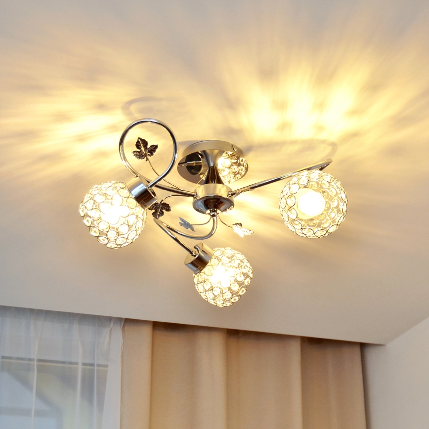Припотолочная люстра SOPHIA 3xE27/15W/230V блестящий хром/прозрачный