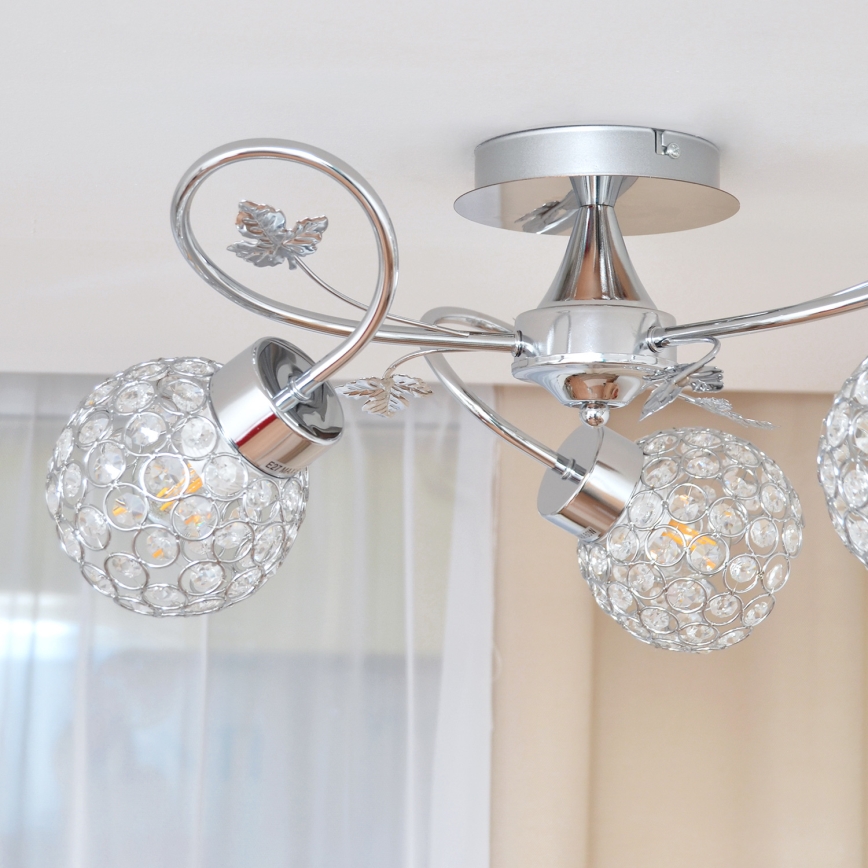 Припотолочная люстра SOPHIA 3xE27/15W/230V блестящий хром/прозрачный