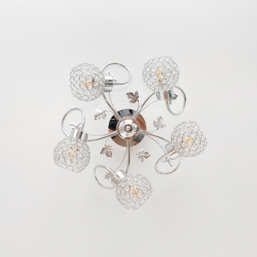 Припотолочная люстра SOPHIA 5xE27/15W/230V блестящий хром/прозрачный