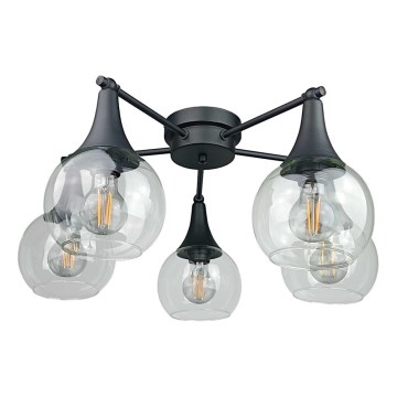 Припотолочная люстра STAR 5xE27/60W/230V черный/прозрачный