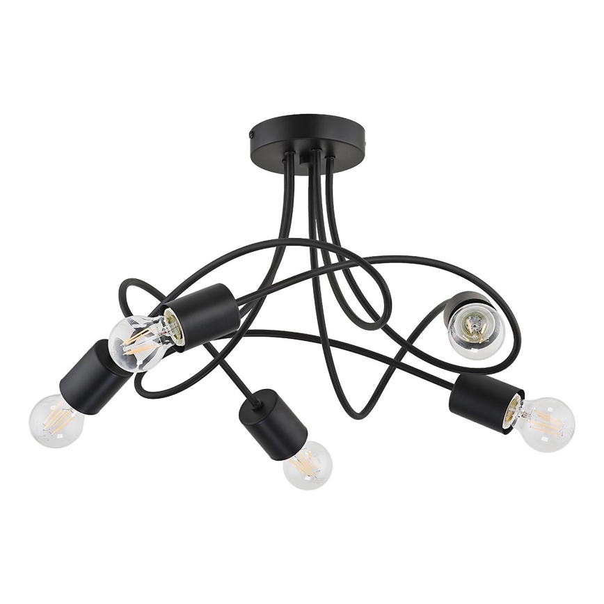 Припотолочная люстра TARGO 5xE27/15W/230V черный