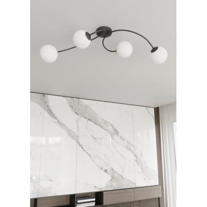Припотолочная люстра VIBRA 4xE14/10W/230V черный/белый