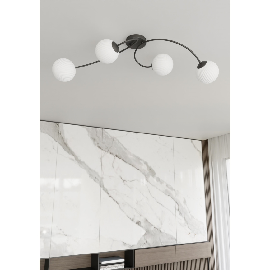 Припотолочная люстра VIBRA 4xE14/10W/230V черный/белый