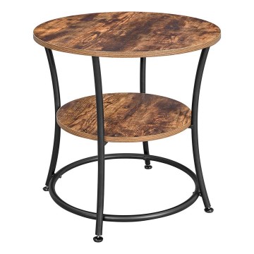 Приставний столик ELDUR коричневий/чорний