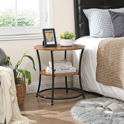 Приставний столик ELDUR коричневий/чорний