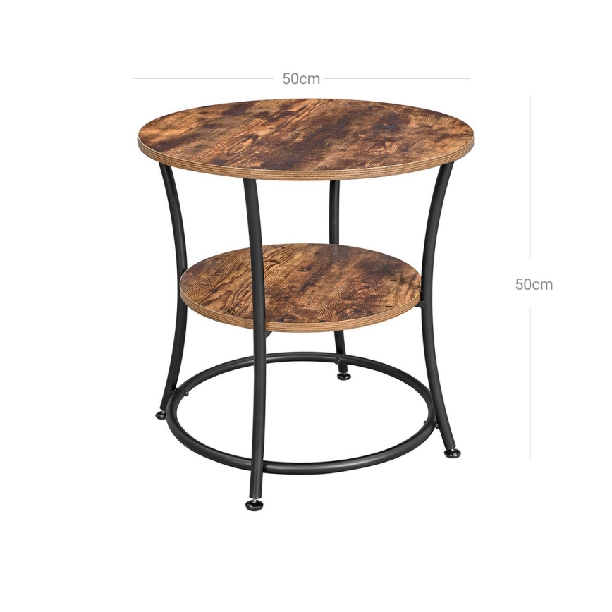 Приставний столик ELDUR коричневий/чорний