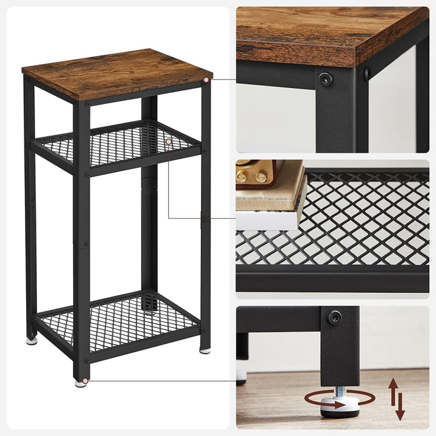 Приставний столик ELDUR коричневий/чорний