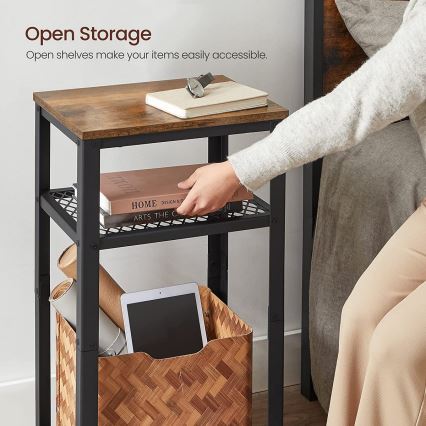 Приставний столик ELDUR коричневий/чорний