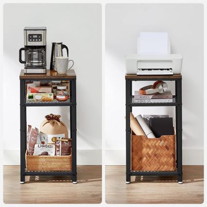 Приставний столик ELDUR коричневий/чорний