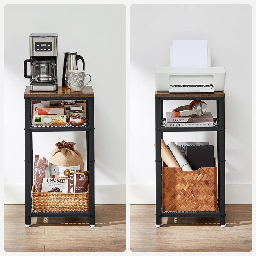 Приставний столик ELDUR коричневий/чорний