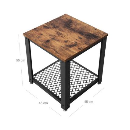 Приставной столик ELDUR коричневый/чёрный